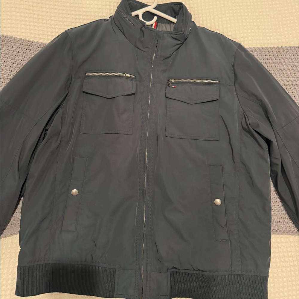 Tommy Hilfiger Men’s Water Resistance Performance Bomber Jacket in Navy